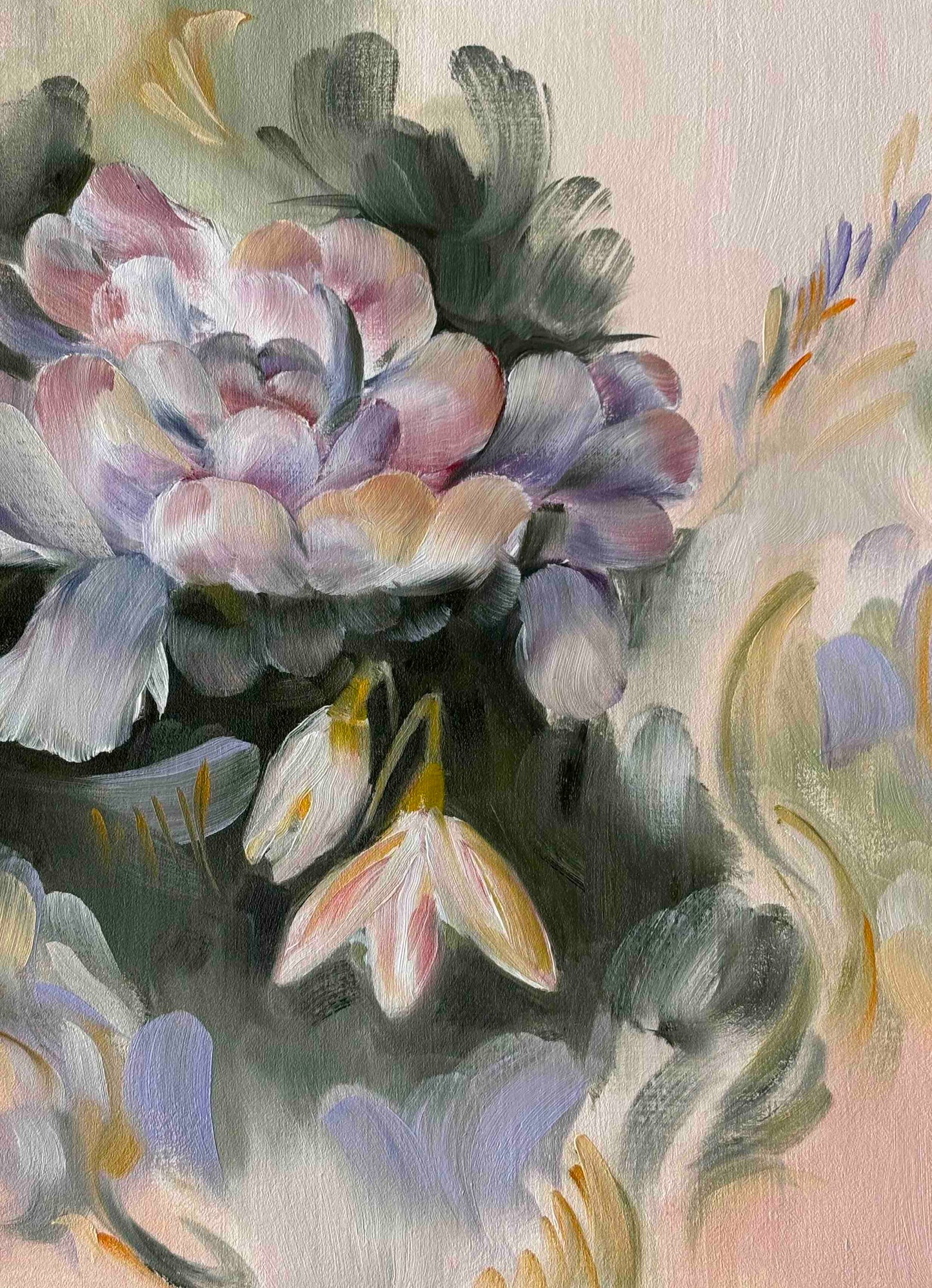 Day 12 - Daily Painting Challenge - Peony and Snowdrops