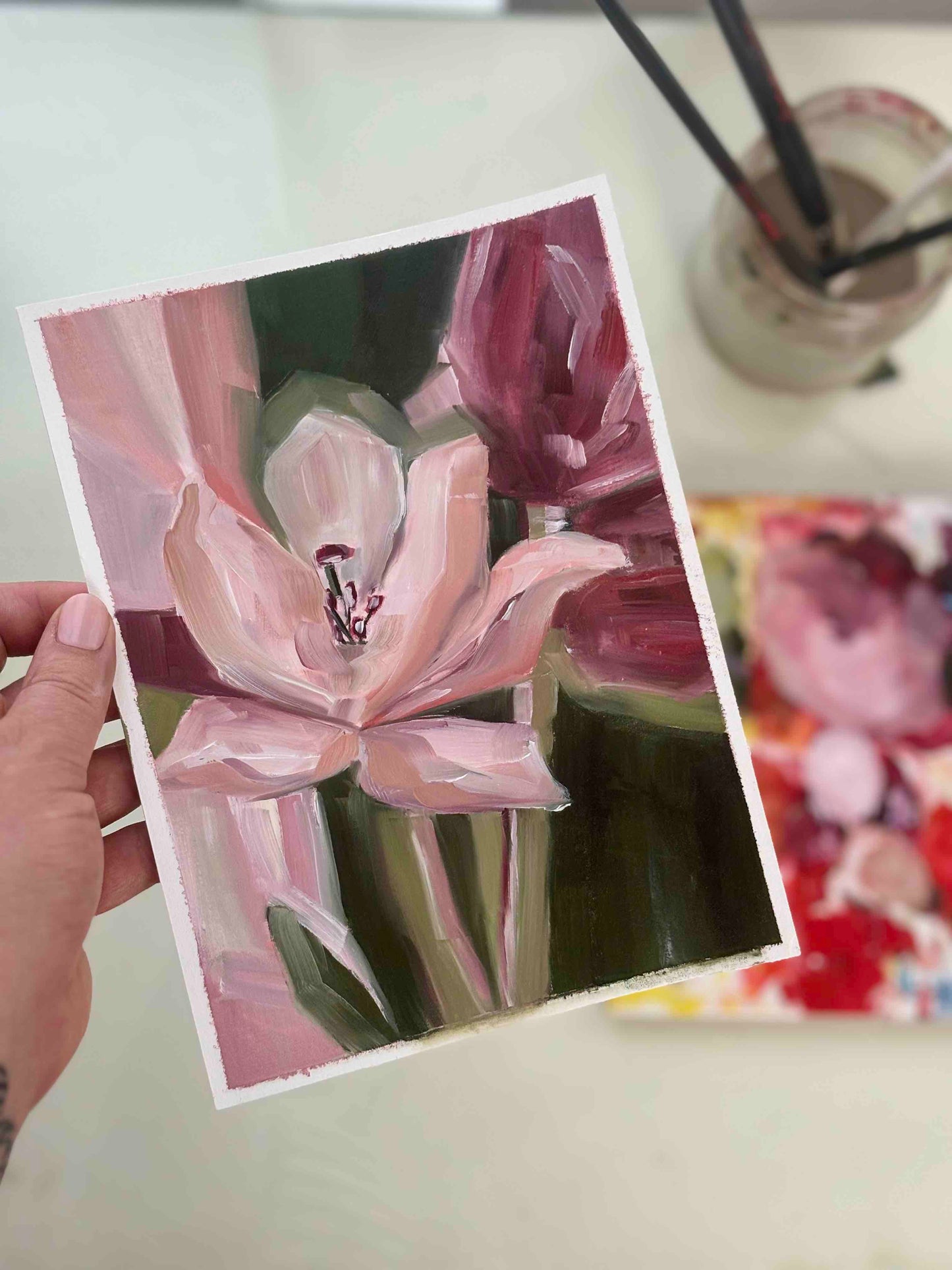 Day 10 - Daily Painting Challenge - Lily and Tulips