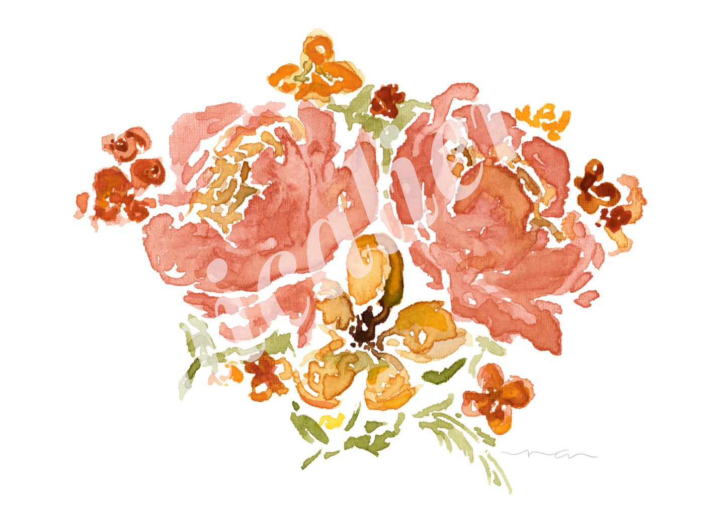 Bouquet | Watercolor Sketch | Digital Print