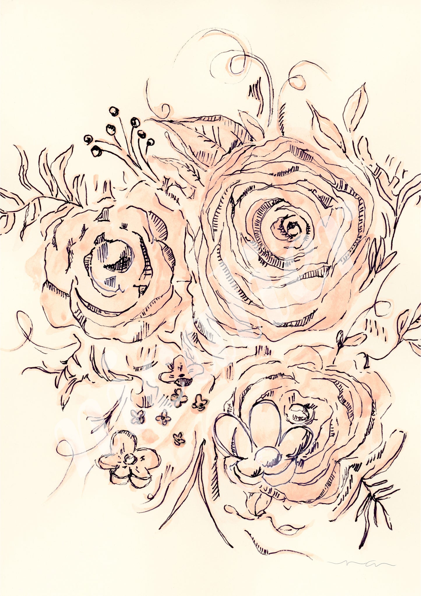 Flower Illustration | Watercolor Sketch | Digital Print