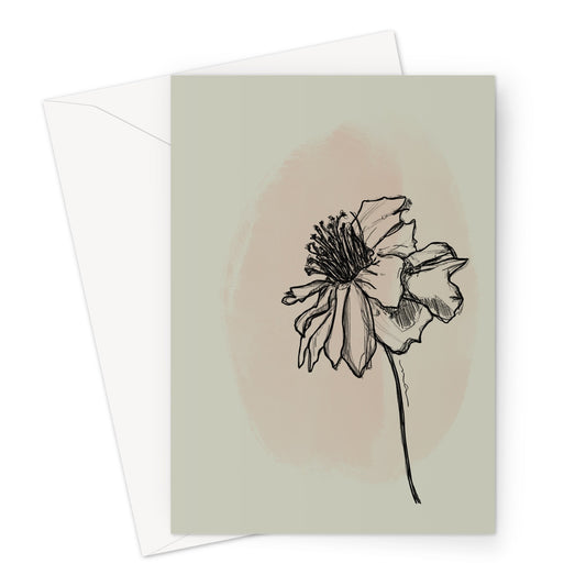 Flower Sketch Greeting Card