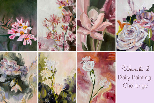 Collage of all daily paintings of week 2
