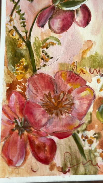 Day 19 - Daily Painting Challenge - Mixed-Media Floral