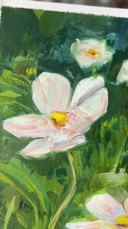 Day 21 - Daily Painting Challenge - White Anemones