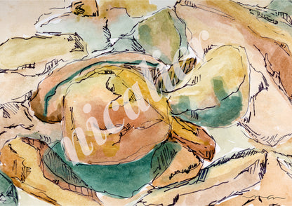 Stones | Watercolor Sketch | Digital Print