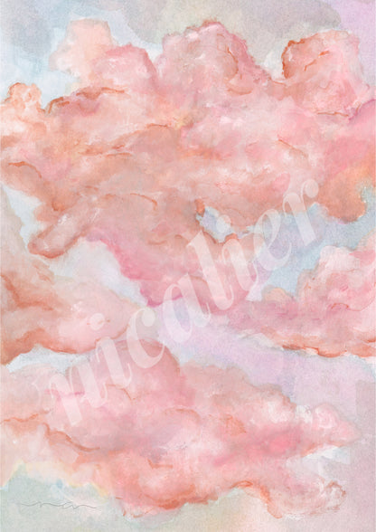 Candy Clouds | Watercolor Sketch | Digital Print